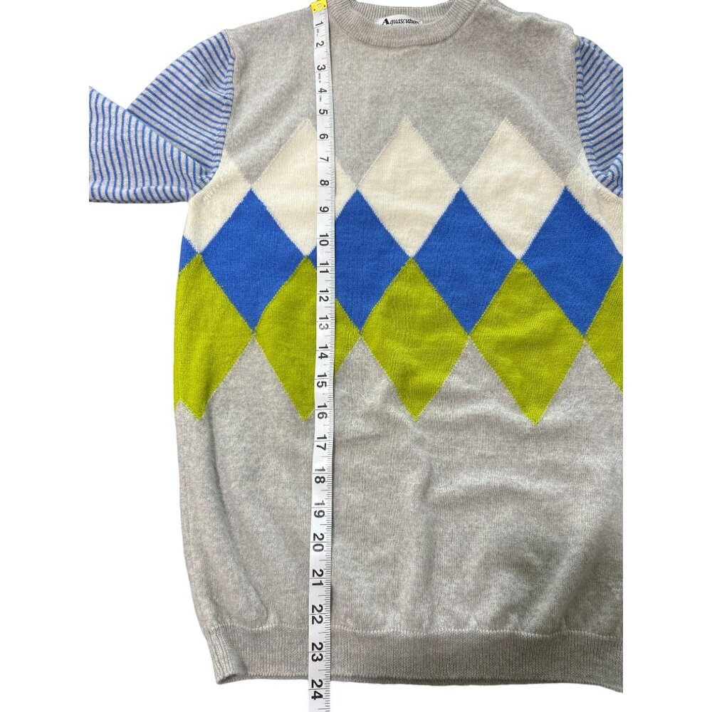 Aquascutum Womens Size S Wool Sweater Long Sleeve Blue Gray Green - Picture 6 of 7